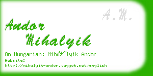 andor mihalyik business card